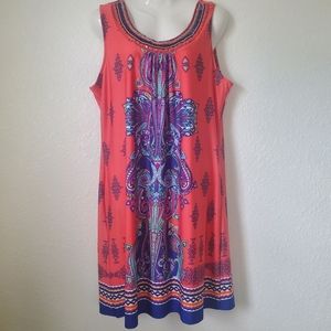 NY Collection Sleeveless Coral Dress XL